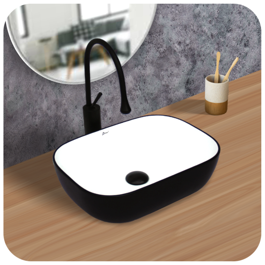 Brizzio Black White Ceramic Wash Basin Brizzio Sanitary Ware