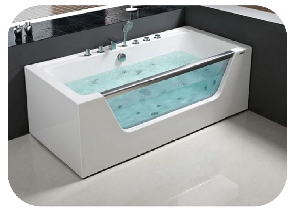 Brizzio PS-428 Luxury Rectangular Multi-Jet Jacuzzi Whirlpool Baths ...