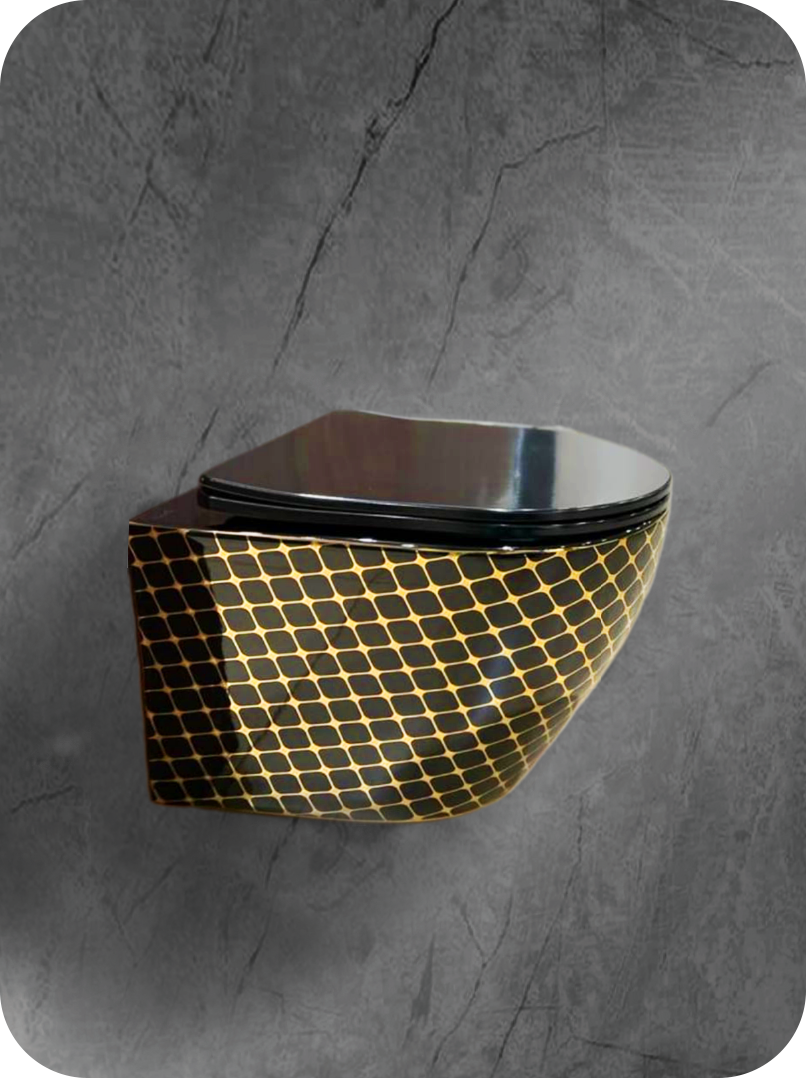 Brizzio Luxury Black Gold Wall-hung Commode – Brizzio Sanitary ware